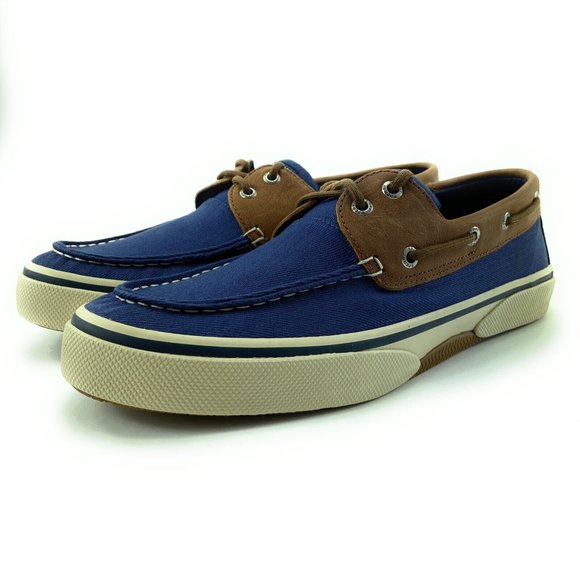 Sperry Men's Halyard 2-Eye Leather Navy Slip On Boat Shoes STS22766 Size 8 Wide - Picture 5 of 9
